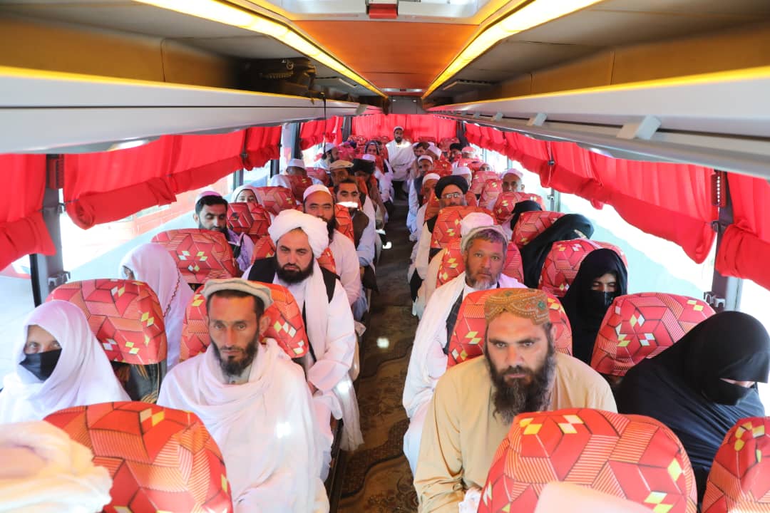 The process of transferring Afghan pilgrims from the three designated flight zones to Medina and Mecca is proceeding in an organized manner. 