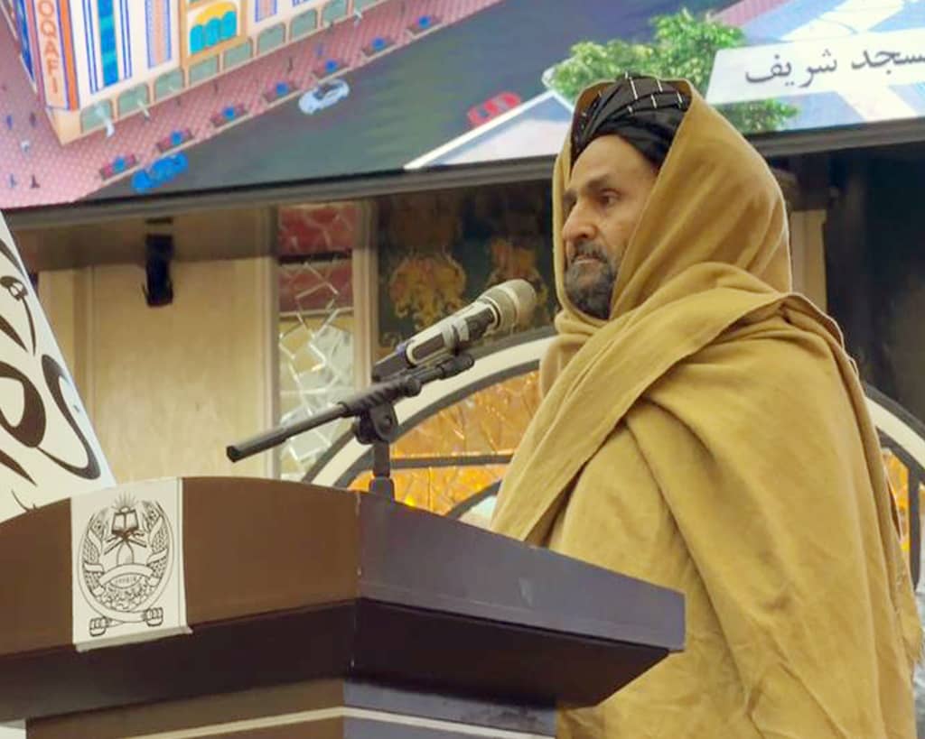 The Minister of MOHIA, Sheikh al-Hadith Dr. Mawlawi Noor Mohammad Saqib, laid the foundation stone for a large commercial endowment market in the city of Mazar-i-Sharif, Balkh province