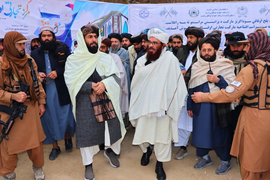 The Minister of MOHIA, Sheikh al-Hadith Dr. Mawlawi Noor Mohammad Saqib, laid the foundation stone for a large commercial endowment market in the city of Mazar-i-Sharif, Balkh province